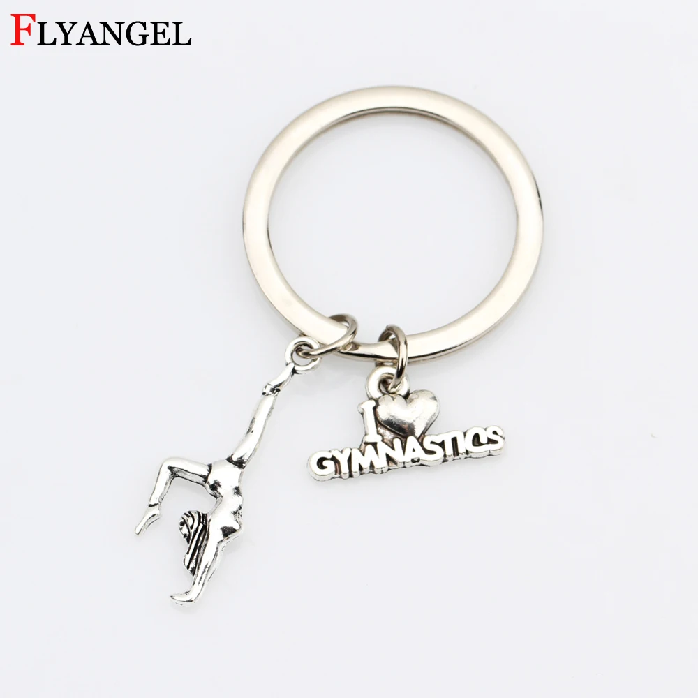 Fashion Silver Color Gymnast Women Charm I LOVE GYMNASTICS Pendant Car Bag Keychain Women Girls Jewelry Friendship Gift
Fashion Silver Color Gymnast Women Charm I LOVE GYMNASTICS Pendant Car Bag Keychain Women Girls Jewelry Friendship Gift