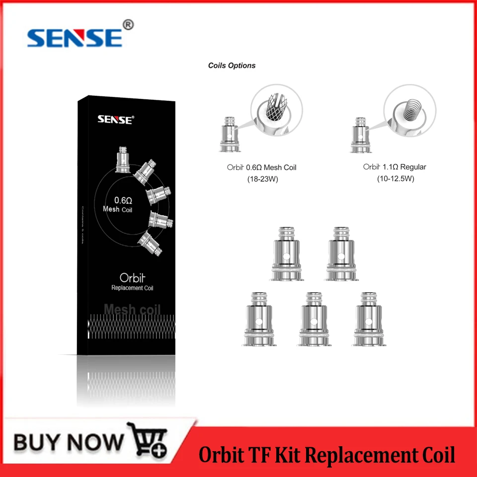 5pcs/10pcs Replacement Coils Sense Orbit TF Mesh/Regular Coil 0.6ohm/1.1ohm DL&MTL Vape Coil for Orbit TF Vape Kit E Cig
5pcs/10pcs Replacement Coils Sense Orbit TF Mesh/Regular Coil 0.6ohm/1.1ohm DL&MTL Vape Coil for Orbit TF Vape Kit E Cig