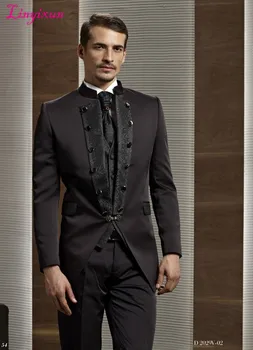 Linyixun 2017 Special Stand Collar Men Suits Groomsman Suits For Wedding Men's Formal Prom Tuxedos (Jacket+Pants+Vest)
Linyixun 2017 Special Stand Collar Men Suits Groomsman Suits For Wedding Men's Formal Prom Tuxedos (Jacket+Pants+Vest)