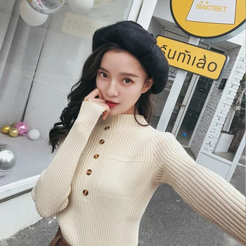 Turtleneck Sweaters For Women Fashion 2017 Autumn Winter Knitted Sweater Long Sleeve Buttons Basic Casual Slim Sweater Pullover
Turtleneck Sweaters For Women Fashion 2017 Autumn Winter Knitted Sweater Long Sleeve Buttons Basic Casual Slim Sweater Pullover