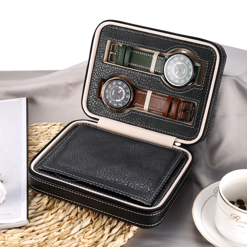 Hot Sale 4 Grids PU Leather Watch Box Jewelry Storage Case Watch Display Box caja reloj Container Jewelry Organizer 24