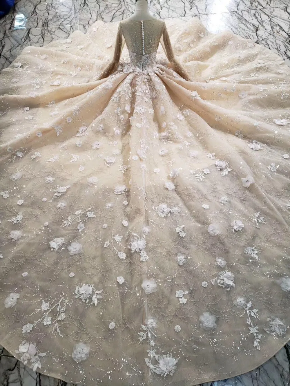 flowers luxury wedding dress