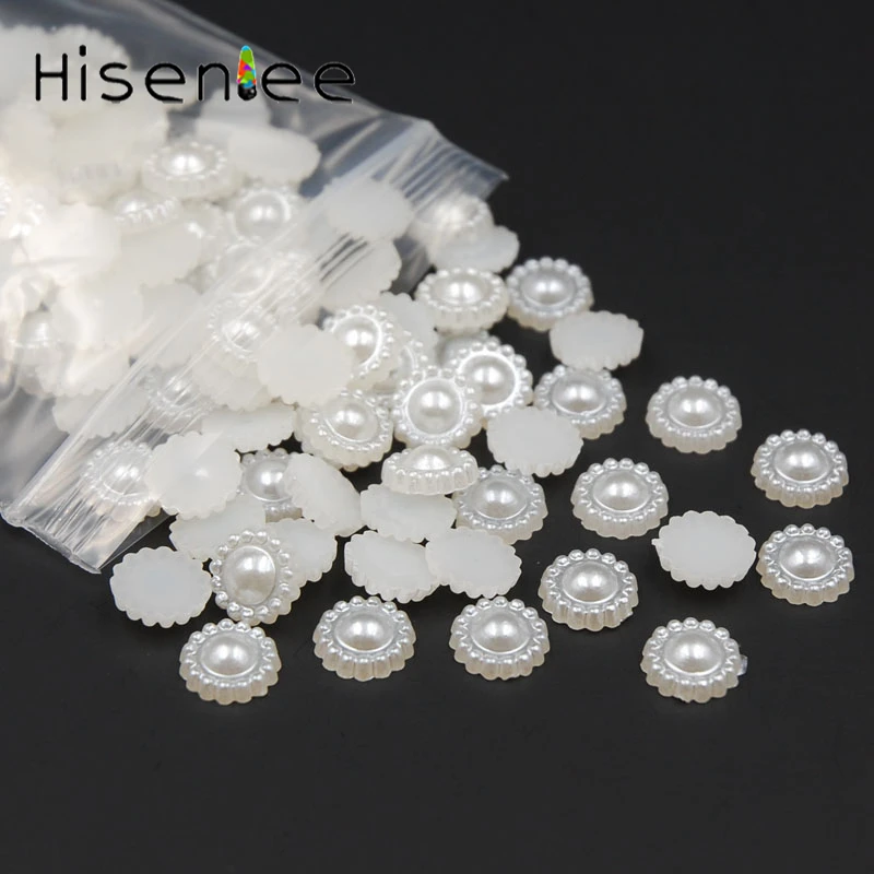 Hisenlee 10mm Flower Half Round Resin Beige/White Imitation Pearls ABS Beads Wedding Dress Jewelry DIY Decoration 300pcs/pack
Hisenlee 10mm Flower Half Round Resin Beige/White Imitation Pearls ABS Beads Wedding Dress Jewelry DIY Decoration 300pcs/pack