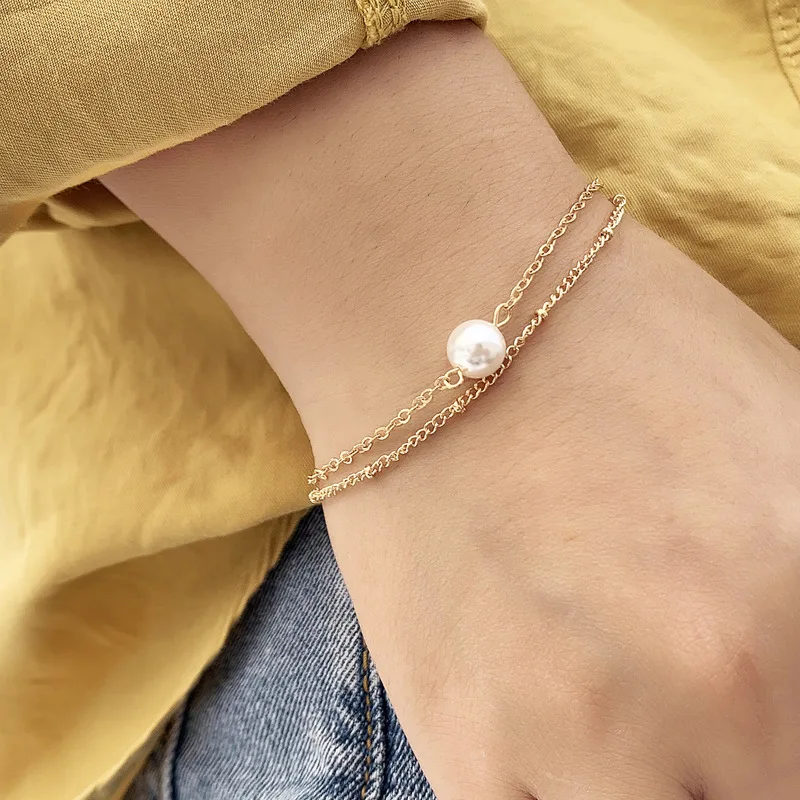 Fashion Hand Jewelry Simple Freshwater Pearl Bracelet Gold Color Chain Charm Bracelets for Women
Fashion Hand Jewelry Simple Freshwater Pearl Bracelet Gold Color Chain Charm Bracelets for Women