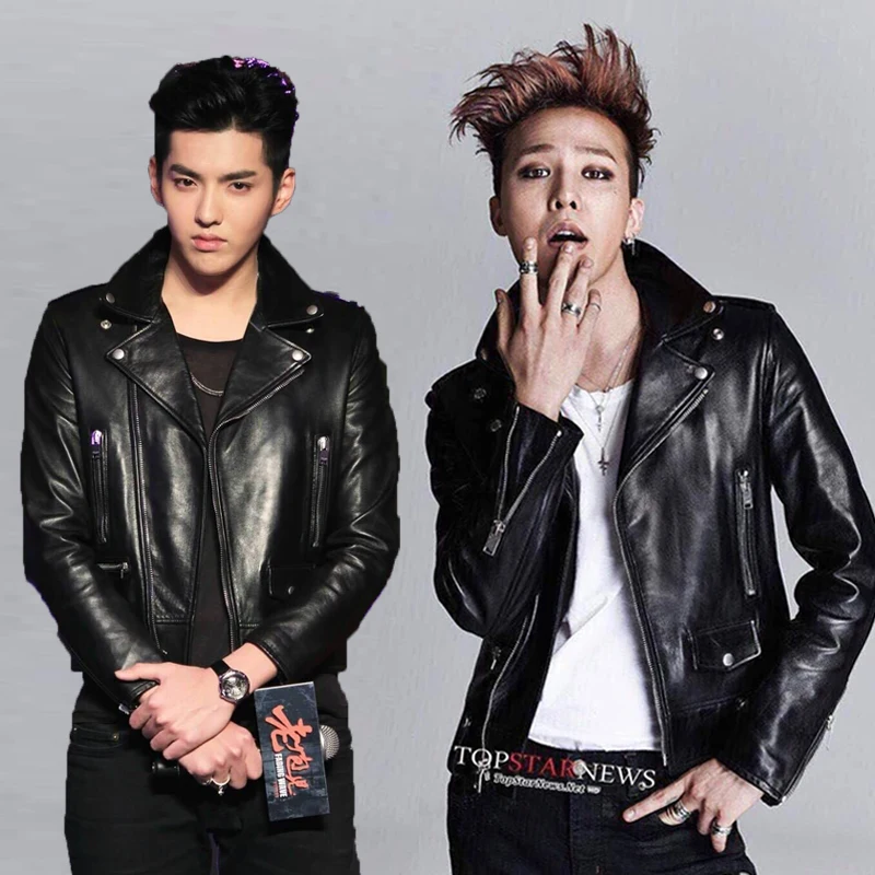 WENDYWU 2017 NEW ARRVIAL Star style leather jacket jacket cool clothing BLACK appropriate height 160CM-190CM
WENDYWU 2017 NEW ARRVIAL Star style leather jacket jacket cool clothing BLACK appropriate height 160CM-190CM