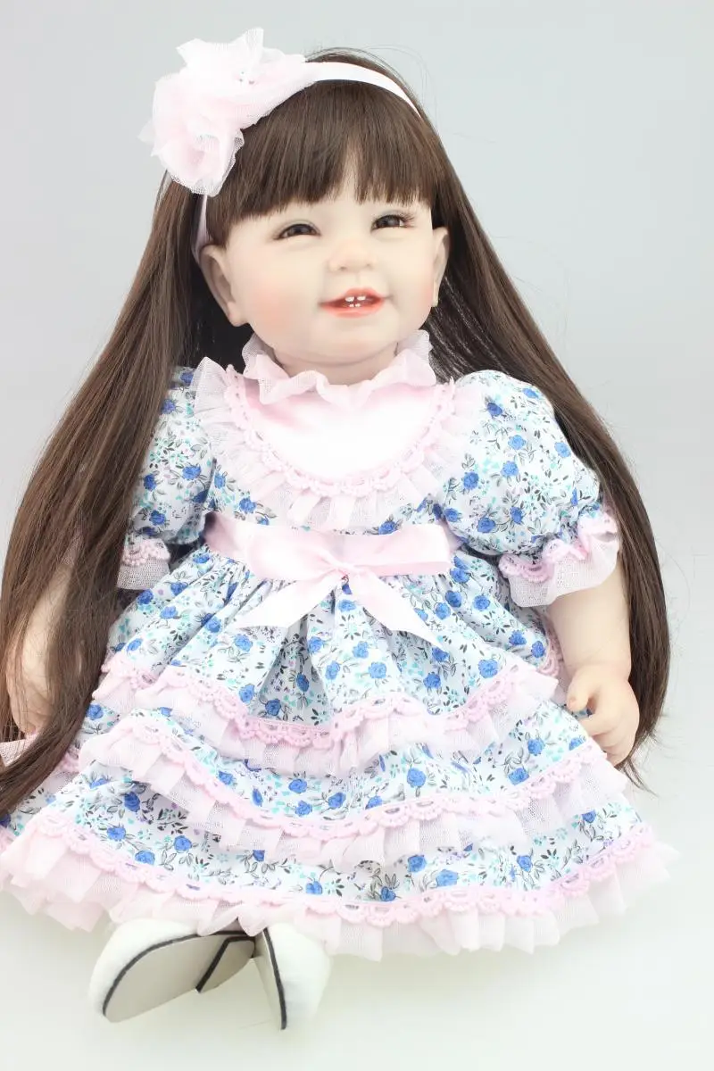 55CM Smiling real long hair girls doll toys/silicone reborn dolls children play house toys
55CM Smiling real long hair girls doll toys/silicone reborn dolls children play house toys