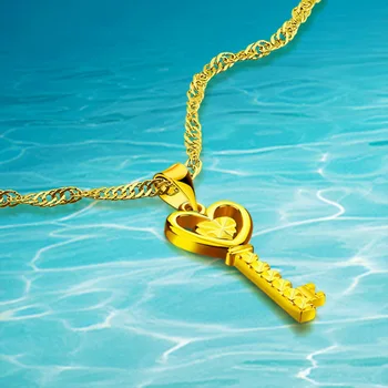 Real Plated 24K Gold Necklace For Women. Key Pendants Necklace Fine Jewelry Wholesale New Fashion Jewelry
Real Plated 24K Gold Necklace For Women. Key Pendants Necklace Fine Jewelry Wholesale New Fashion Jewelry