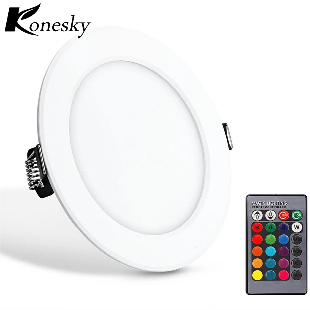 Konesky led panel downlight 5w Round RGB LED dimmable recessed ceiling lamp fixture led lighting
Konesky led panel downlight 5w Round RGB LED dimmable recessed ceiling lamp fixture led lighting