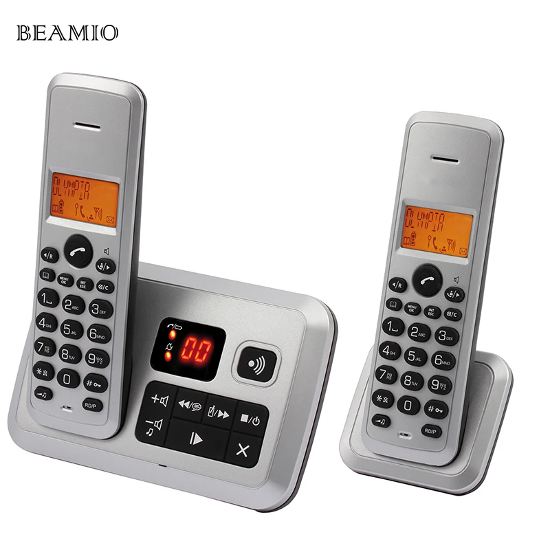 Digital European Cordless Telephone With Caller ID Answer System Silver Red With 2 Cordless Handsets
Digital European Cordless Telephone With Caller ID Answer System Silver Red With 2 Cordless Handsets