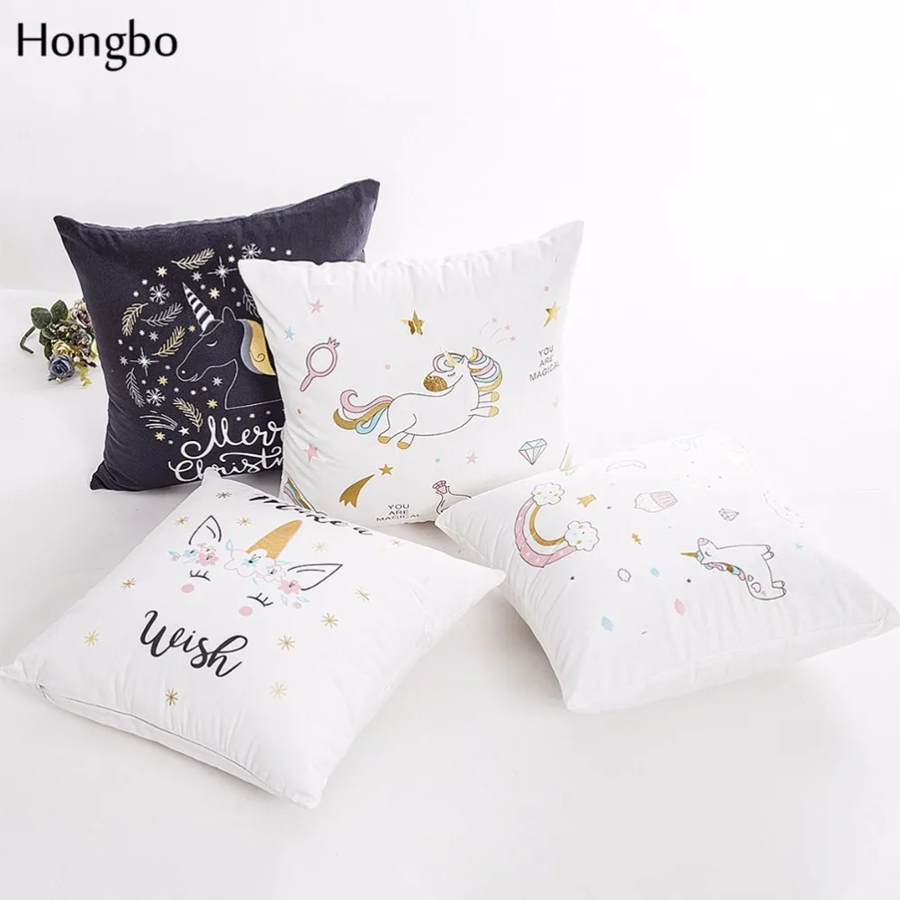 Hongbo Gold Bronzing Pillow Cases Cartoon Unicorn Pillow Case White Black Lovely Cute Bedroom Home Office Decorative Pill
Hongbo Gold Bronzing Pillow Cases Cartoon Unicorn Pillow Case White Black Lovely Cute Bedroom Home Office Decorative Pill