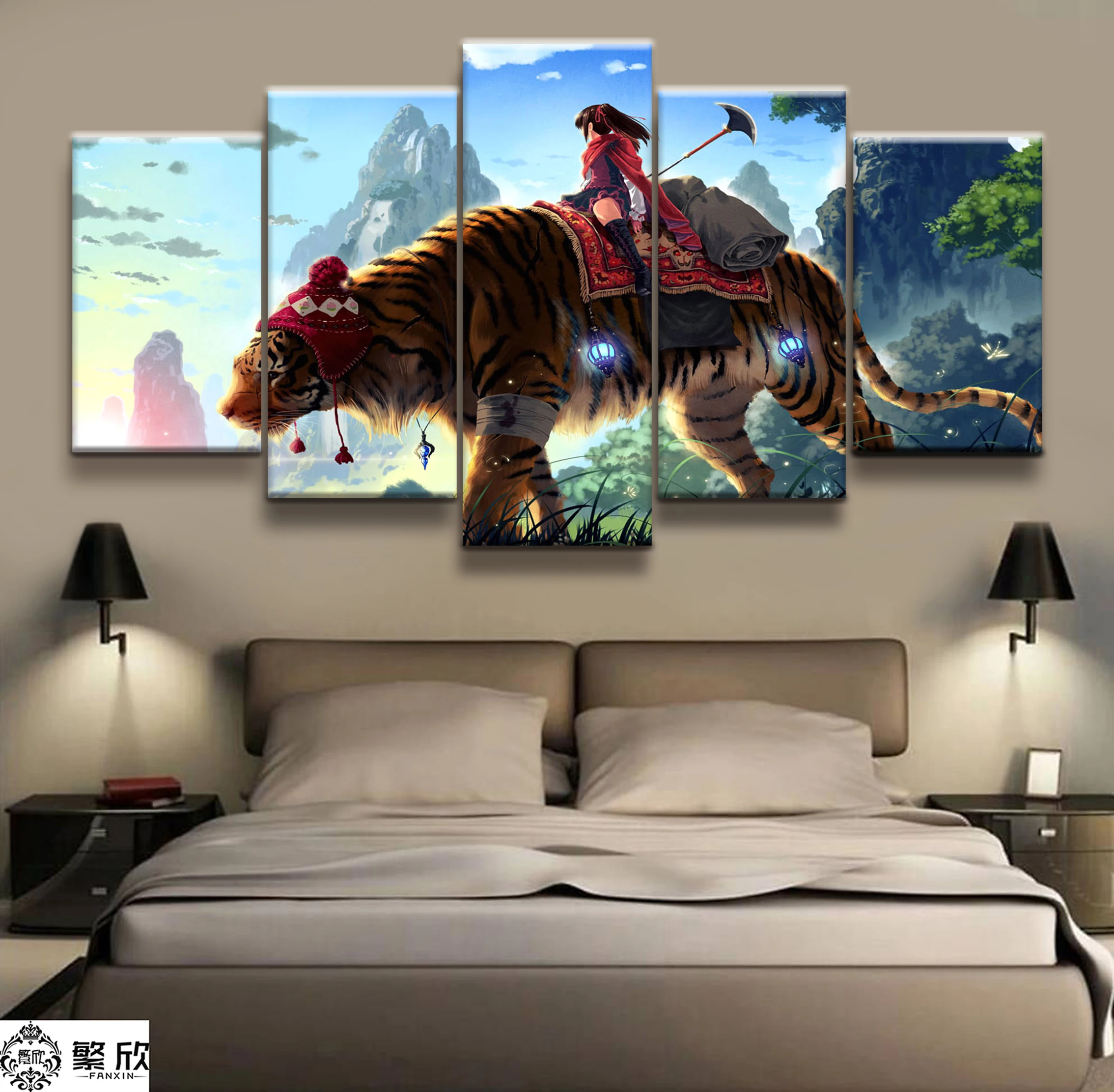 5 Panel A Girl with Tigers Cartoon Poster Canvas Printed Painting For Living Room Wall Art Decor Picture Artworks Poster
5 Panel A Girl with Tigers Cartoon Poster Canvas Printed Painting For Living Room Wall Art Decor Picture Artworks Poster