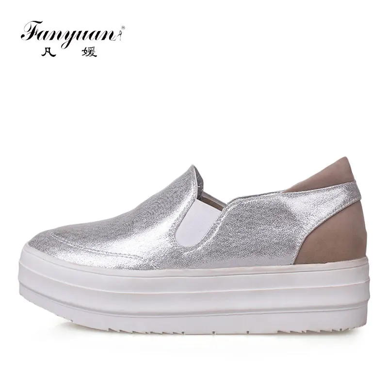 Fanyuan Mixed PU Leather Round Toe Platform Causal Shoes Solid Thick Bottom Woman Footwear Slip-On Increased Runway Women Shoes
Fanyuan Mixed PU Leather Round Toe Platform Causal Shoes Solid Thick Bottom Woman Footwear Slip-On Increased Runway Women Shoes