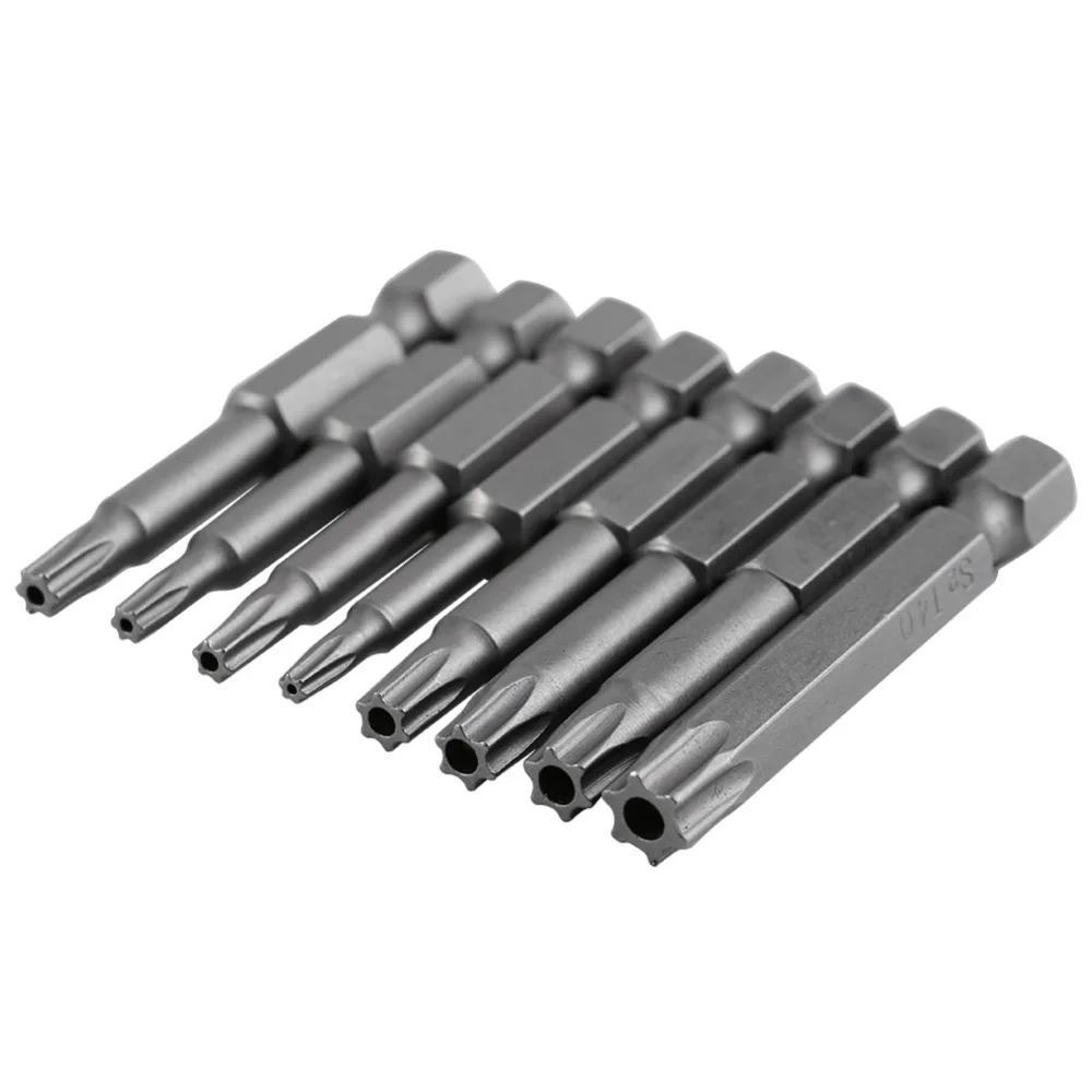8Pcs/Set T8-T40 50mm Magnetic Screwdriver 1/4" Hex Shank Security Star Head Screwdriver Bits Set Wholesale
8Pcs/Set T8-T40 50mm Magnetic Screwdriver 1/4" Hex Shank Security Star Head Screwdriver Bits Set Wholesale