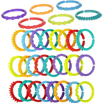 New 24Pcs Baby Teething Ring Colorful Rainbow Rings Stroller Gift Decoration Toys
New 24Pcs Baby Teething Ring Colorful Rainbow Rings Stroller Gift Decoration Toys