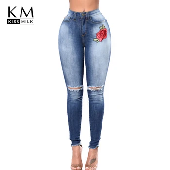 kissmilk 2020 Solid Blue Women Jeans Floral Embroidery Full Length High Waist Bleached Hole Female Casual Lady Pencil Pants
kissmilk 2020 Solid Blue Women Jeans Floral Embroidery Full Length High Waist Bleached Hole Female Casual Lady Pencil Pants