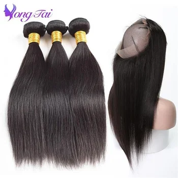 Brazilian Straight Hair 360 Lace Frontal Closure With Bundles Human Hair 3 Bundles With Closure Yongtai Frontal Non remy 4 PCS
Brazilian Straight Hair 360 Lace Frontal Closure With Bundles Human Hair 3 Bundles With Closure Yongtai Frontal Non remy 4 PCS