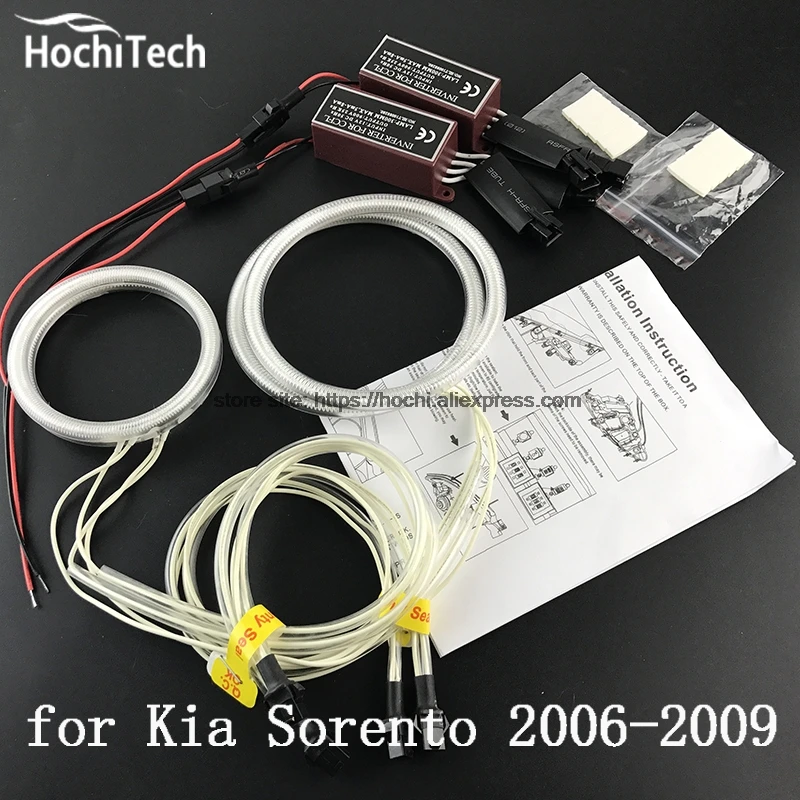 HochiTech ccfl комплект ангельских глаз белые 6000k кольца halo фары для Kia Sorento 2006 2007 2008 2009 |