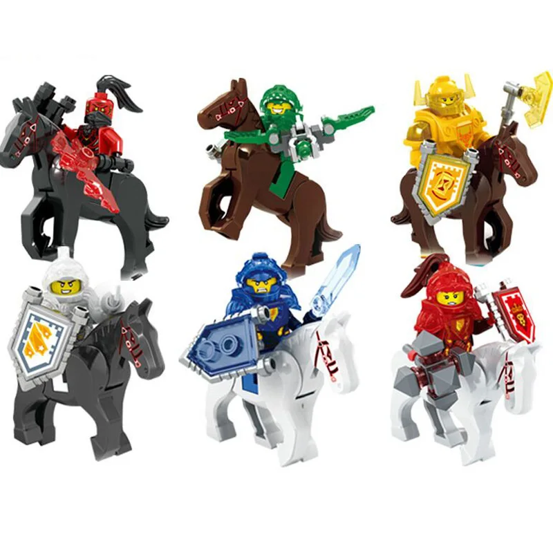 6pcs Knight Ride Horse Building Blocks Toys For Children gift Compatible Nexus Knights figures Toy 897
6pcs Knight Ride Horse Building Blocks Toys For Children gift Compatible Nexus Knights figures Toy 897