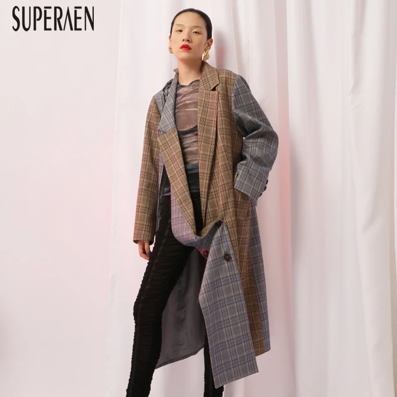 SuperAen Europe Asymmetrical Fashion Trench Coat for Women New Autumn 2018 Plaid Long Suit Coats Female Casual Windbreaker Women
SuperAen Europe Asymmetrical Fashion Trench Coat for Women New Autumn 2018 Plaid Long Suit Coats Female Casual Windbreaker Women