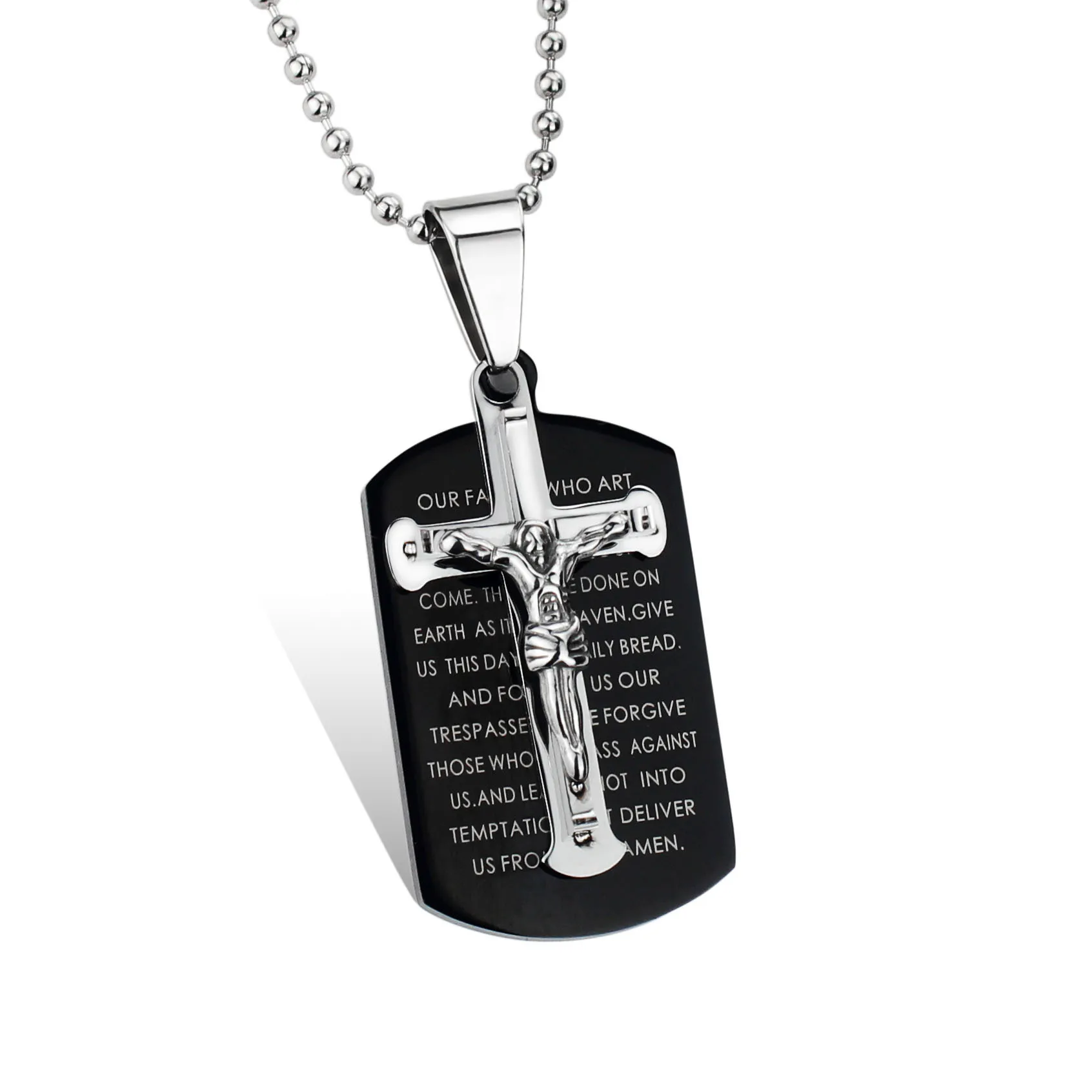 Fashionable Stainless Steel Hanging Tag of Jesus Cross Scripture Men Necklace Letter Necklace Unisex Pendant Necklaces
Fashionable Stainless Steel Hanging Tag of Jesus Cross Scripture Men Necklace Letter Necklace Unisex Pendant Necklaces
