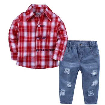 Free shipping spring and autumn kids clothes boys outfits long sleeve plaid shirt and jeans 2pcs set boy children clothes
Free shipping spring and autumn kids clothes boys outfits long sleeve plaid shirt and jeans 2pcs set boy children clothes