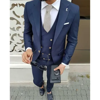 Navy Blue men wedding suit Groom terno slim fit 3 Pieces masculino Tuxedo Custom Made Prom Blazer Mens Suits (Jacket+Pants+Vest)
Navy Blue men wedding suit Groom terno slim fit 3 Pieces masculino Tuxedo Custom Made Prom Blazer Mens Suits (Jacket+Pants+Vest)