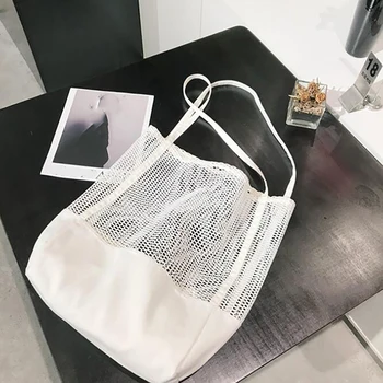 New Korean Grid Handbag Mesh Hollow Out Sandy Beach Package Canvas Single Shoulder Woman Bag
New Korean Grid Handbag Mesh Hollow Out Sandy Beach Package Canvas Single Shoulder Woman Bag