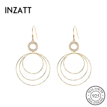INZATT Real 925 Sterling Silver OL Multi-circle Zircon Round Dangle Drop Earrings For Elegant Women fashion Party Fine Jewelry
INZATT Real 925 Sterling Silver OL Multi-circle Zircon Round Dangle Drop Earrings For Elegant Women fashion Party Fine Jewelry