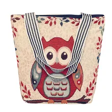 Gran oferta Casual bolsa de mensajero de diseño de dibujos animados mujeres lindo búho estampado Croosbody bolsa de hombro para niñas(China)