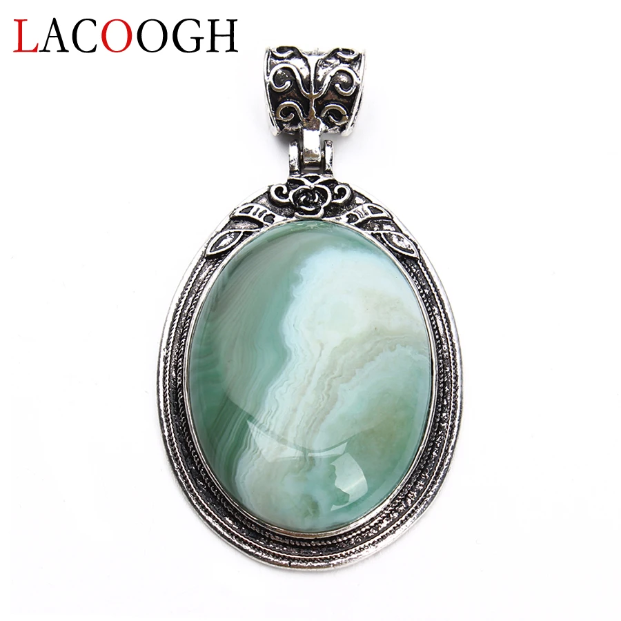 Wholesale New Fashion 38x67mm Green Natural Stone Oval Pendants Striped Charm for Women Men Necklaces DIY Craft Jewelry Findings
Wholesale New Fashion 38x67mm Green Natural Stone Oval Pendants Striped Charm for Women Men Necklaces DIY Craft Jewelry Findings