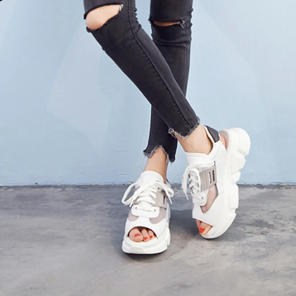 MUQGEW Hollow out platform Sandal for woman summer classics Fishing net lace-up Sandal woman shoes classics solid Sandal chancla
MUQGEW Hollow out platform Sandal for woman summer classics Fishing net lace-up Sandal woman shoes classics solid Sandal chancla