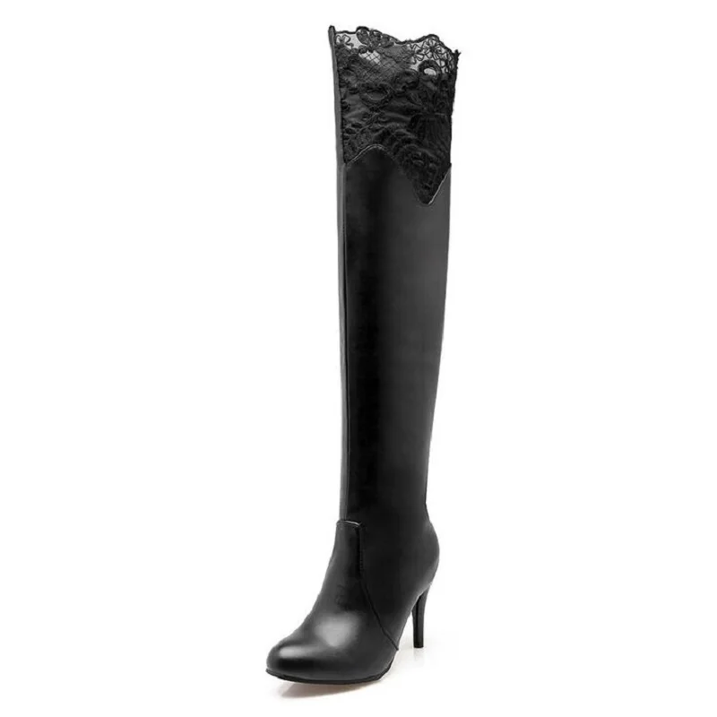 New Women Boots Sexy Black Bottom Thigh High Boots Platform Thin Heels Shoes Woman Lace Knee-Length Boots Plus Size White Red
New Women Boots Sexy Black Bottom Thigh High Boots Platform Thin Heels Shoes Woman Lace Knee-Length Boots Plus Size White Red