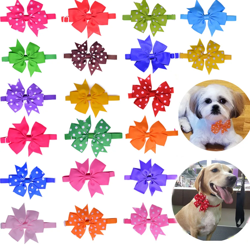 New arrived 100pcs/lot pet dog Bowteis Dot Solid style Cat Puppy Ribbon Bow tie Dog Neck Collar Pet dog Grooming Accessories
New arrived 100pcs/lot pet dog Bowteis Dot Solid style Cat Puppy Ribbon Bow tie Dog Neck Collar Pet dog Grooming Accessories