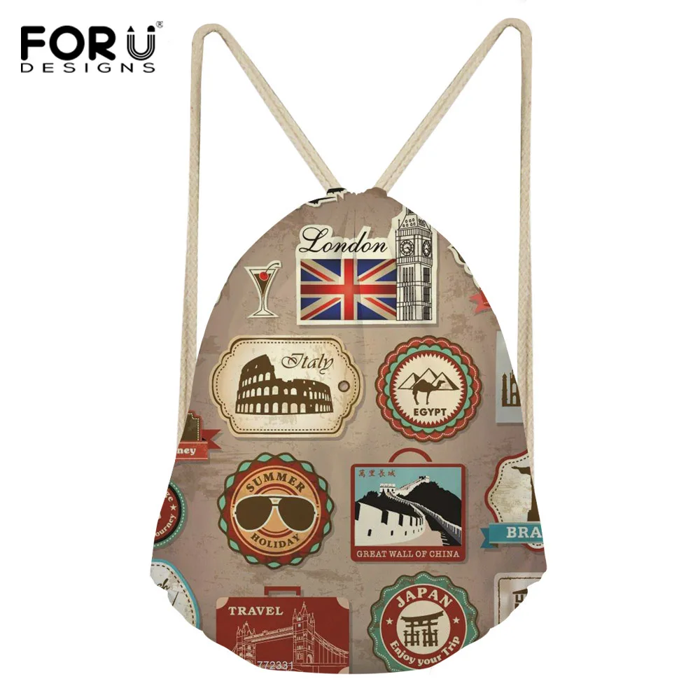 FORUDESIGNS Travel Stickers Prints Female's Shoulder Bags Small Drawstring Bag Men Storage Package Bags Kids Boys Carry on Bags
FORUDESIGNS Travel Stickers Prints Female's Shoulder Bags Small Drawstring Bag Men Storage Package Bags Kids Boys Carry on Bags