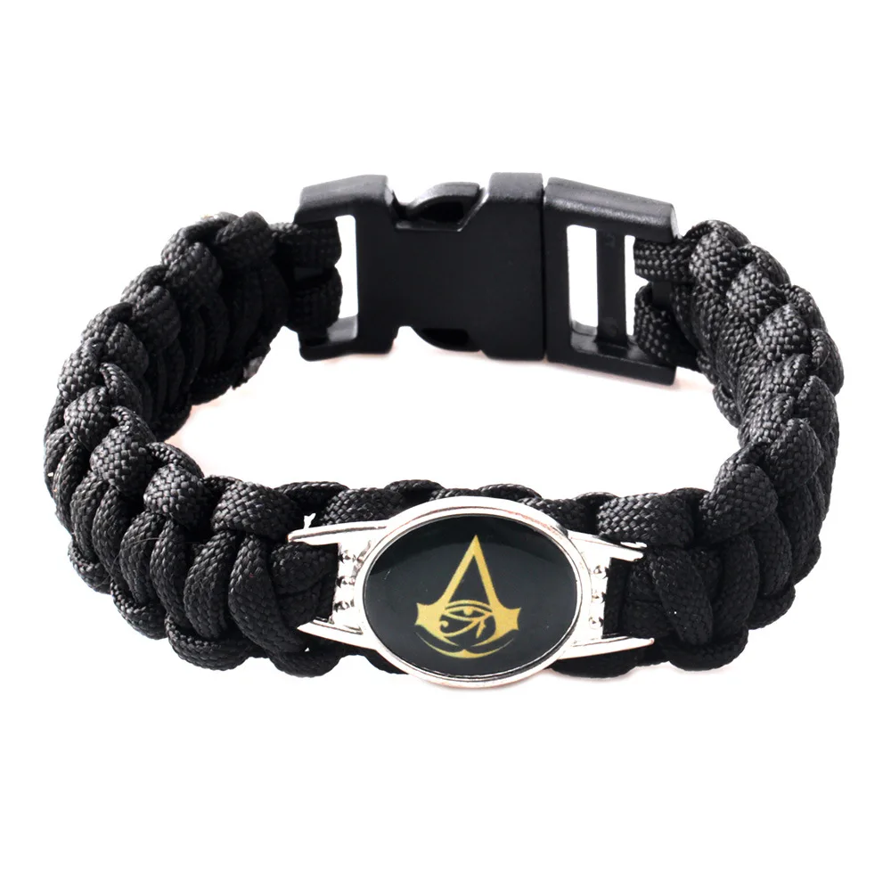 Game Assassin Bracelet Alloy Blue Logo Punk Men Women Jewelry DIY Handmade Black Rope Braided Bangle Charms Souvenirs Fans Gift
Game Assassin Bracelet Alloy Blue Logo Punk Men Women Jewelry DIY Handmade Black Rope Braided Bangle Charms Souvenirs Fans Gift