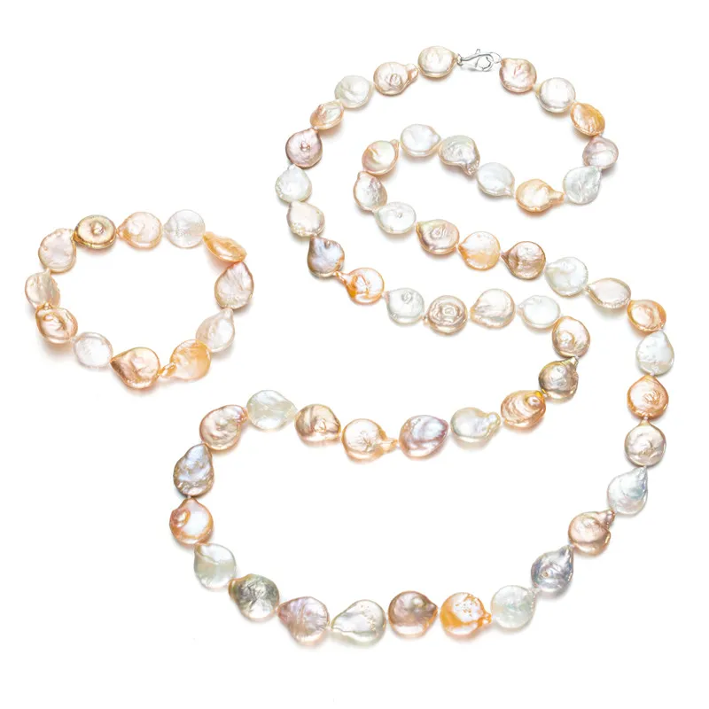SNH 13mm natural multicolor freshwater cultured pearl coin beads necklace bracelet jewelry set
SNH 13mm natural multicolor freshwater cultured pearl coin beads necklace bracelet jewelry set