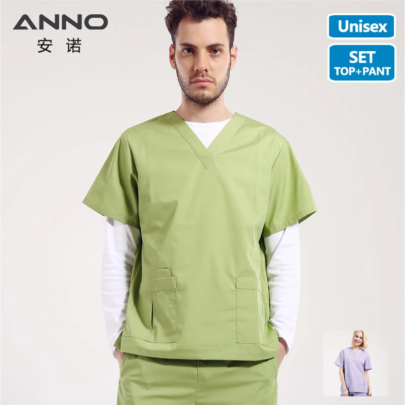 ANNO Summer V Neck Nursing Scrubs Medical Set For Men Women Doctor Surgical Uniform Medical Clothing Body Scrub suit jaleco
ANNO Summer V Neck Nursing Scrubs Medical Set For Men Women Doctor Surgical Uniform Medical Clothing Body Scrub suit jaleco