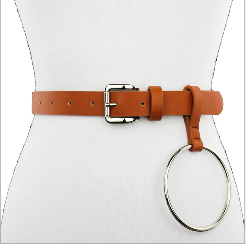 Fashion Women's Leather Detachable Metal Circle Buckle Thin Strap Cummerbund Female Belt Cow Skin Waistband
Fashion Women's Leather Detachable Metal Circle Buckle Thin Strap Cummerbund Female Belt Cow Skin Waistband