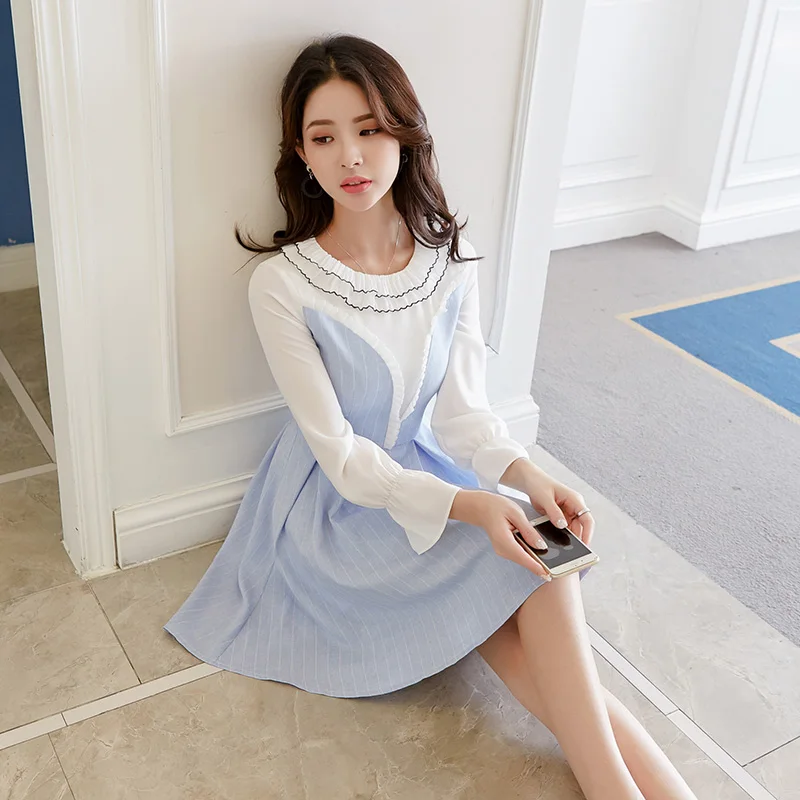 Debowa Sweet Striped Dress Women 2018 New Spring Womens Dresses Long Sleeve Slim Princess Dress Beautiful Patchwork School Dress
Debowa Sweet Striped Dress Women 2018 New Spring Womens Dresses Long Sleeve Slim Princess Dress Beautiful Patchwork School Dress