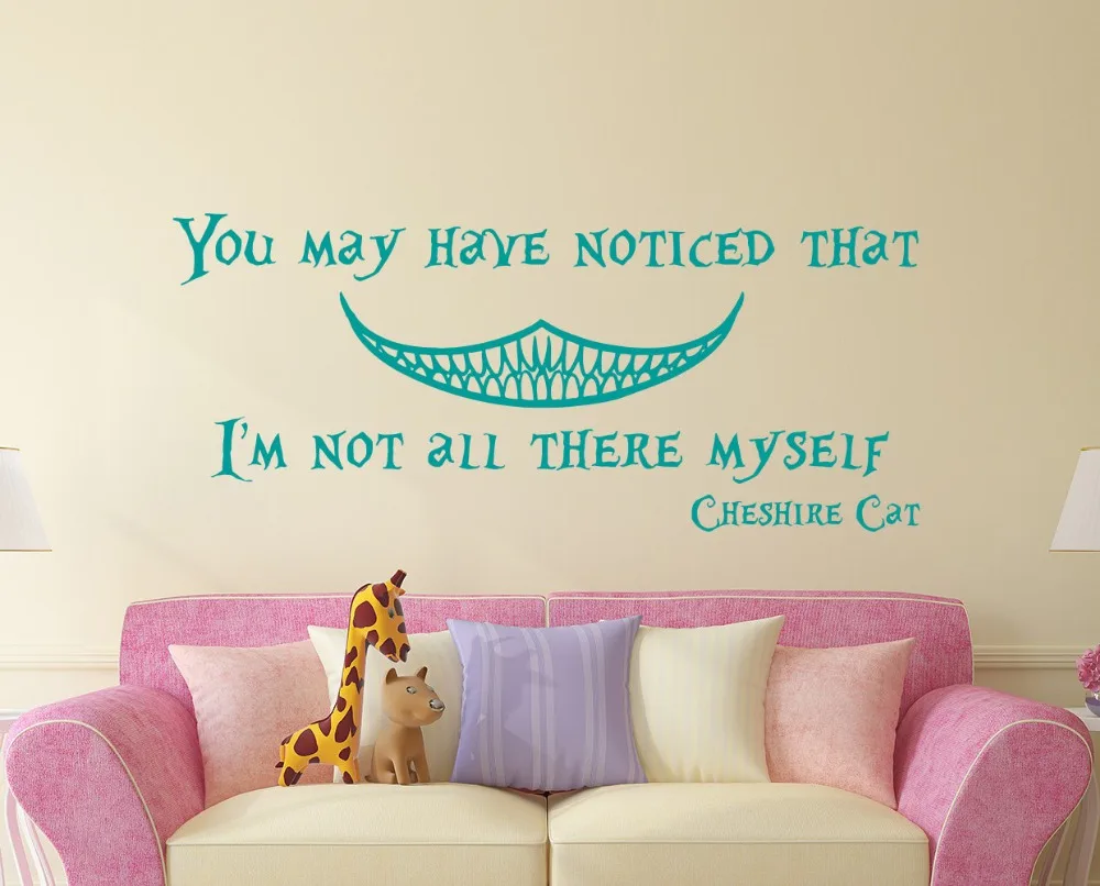 Cheshire Cat Alice in Wonderland Wall Decal Quote You May Have Noticed That Stickers For Kids Room Nursery Home Art Decor SYY347
Cheshire Cat Alice in Wonderland Wall Decal Quote You May Have Noticed That Stickers For Kids Room Nursery Home Art Decor SYY347