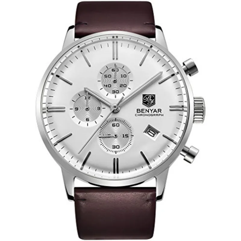 43mm Chronograph Waterproof Wrist Watches Business Casual Gentleman Leather Band Strap
43mm Chronograph Waterproof Wrist Watches Business Casual Gentleman Leather Band Strap