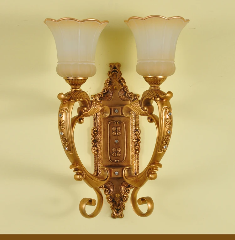 European wall lamp. The hotel engineering double head stairs retro resin wall lamp
European wall lamp. The hotel engineering double head stairs retro resin wall lamp