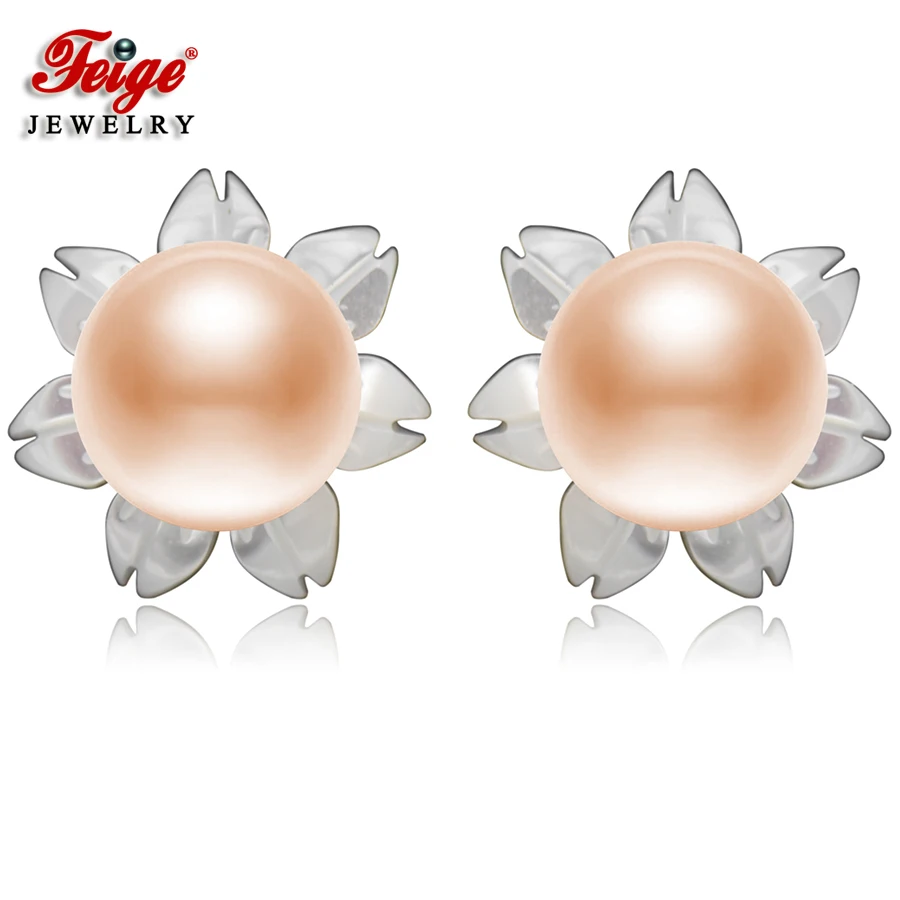 FEIGE 6-7mm Pink Freshwater Pearls Shell Carvings 925 Sterling Silver Stud Earrings For Women Exclusive Design Fine Jewelry
FEIGE 6-7mm Pink Freshwater Pearls Shell Carvings 925 Sterling Silver Stud Earrings For Women Exclusive Design Fine Jewelry
