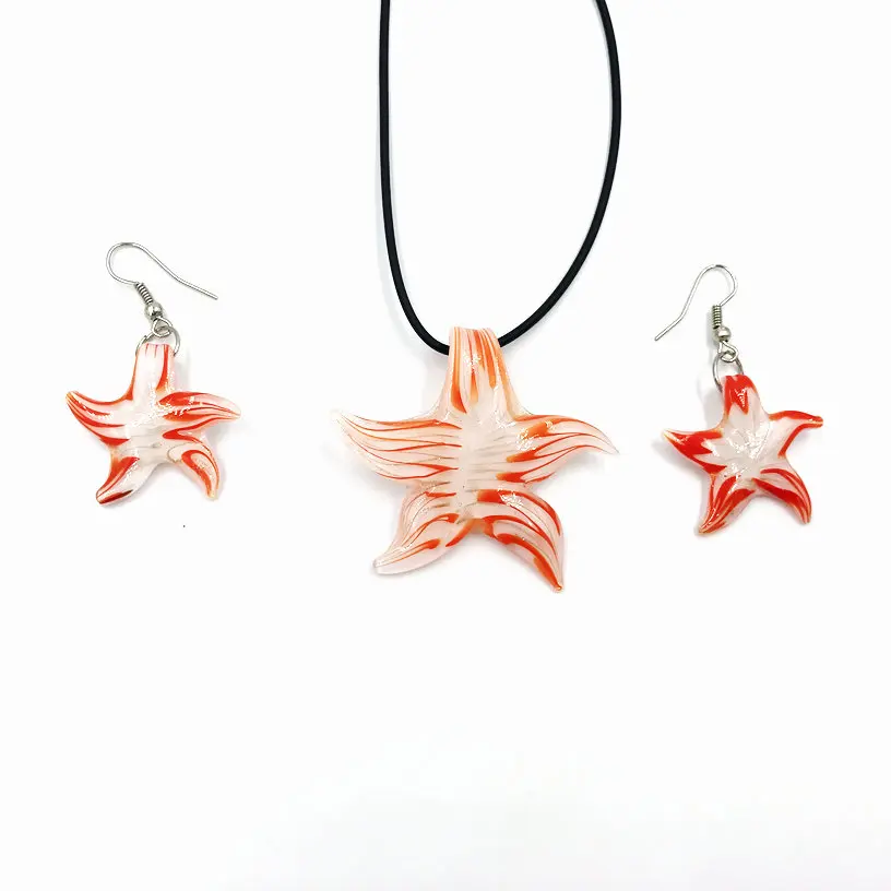 Wholesale free shipping 3 sets of the red sea star Lampwork murano glass pendant necklace, earrings, fashion jewelry set
Wholesale free shipping 3 sets of the red sea star Lampwork murano glass pendant necklace, earrings, fashion jewelry set