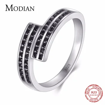 Modian Authentic 925 Sterling Silver Angel wings Line Ring Trendy Black Crystal Finger For Women Party Anniversary Jewelry
Modian Authentic 925 Sterling Silver Angel wings Line Ring Trendy Black Crystal Finger For Women Party Anniversary Jewelry