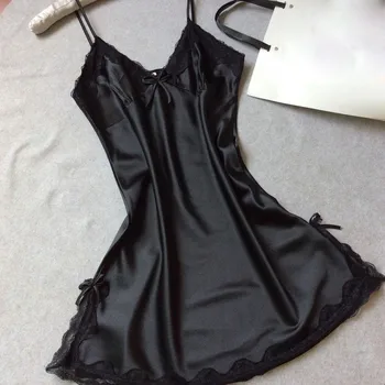 Sleepwear Women's Suspenders Nightdress Sexy V-neck Silk Satin Sexy Sleepwear lingerie porno Nightgowns sexy satin nightgown *8
Sleepwear Women's Suspenders Nightdress Sexy V-neck Silk Satin Sexy Sleepwear lingerie porno Nightgowns sexy satin nightgown *8