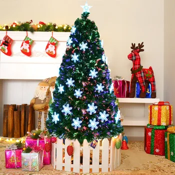Goplus 7' Pre-Lit Fiber Optic Artificial Christmas Tree w/Multi-Color Lights Snowflakes Christmas Decoration CM20569
Goplus 7' Pre-Lit Fiber Optic Artificial Christmas Tree w/Multi-Color Lights Snowflakes Christmas Decoration CM20569
