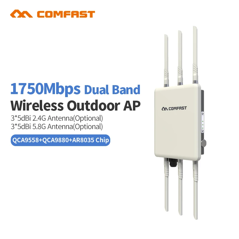 Точка доступа Poe Outdoor ap маршрутизатор 1750 Мбит Беспроводной 11 AC гигабитный 6 * 5dBi Wi-fi