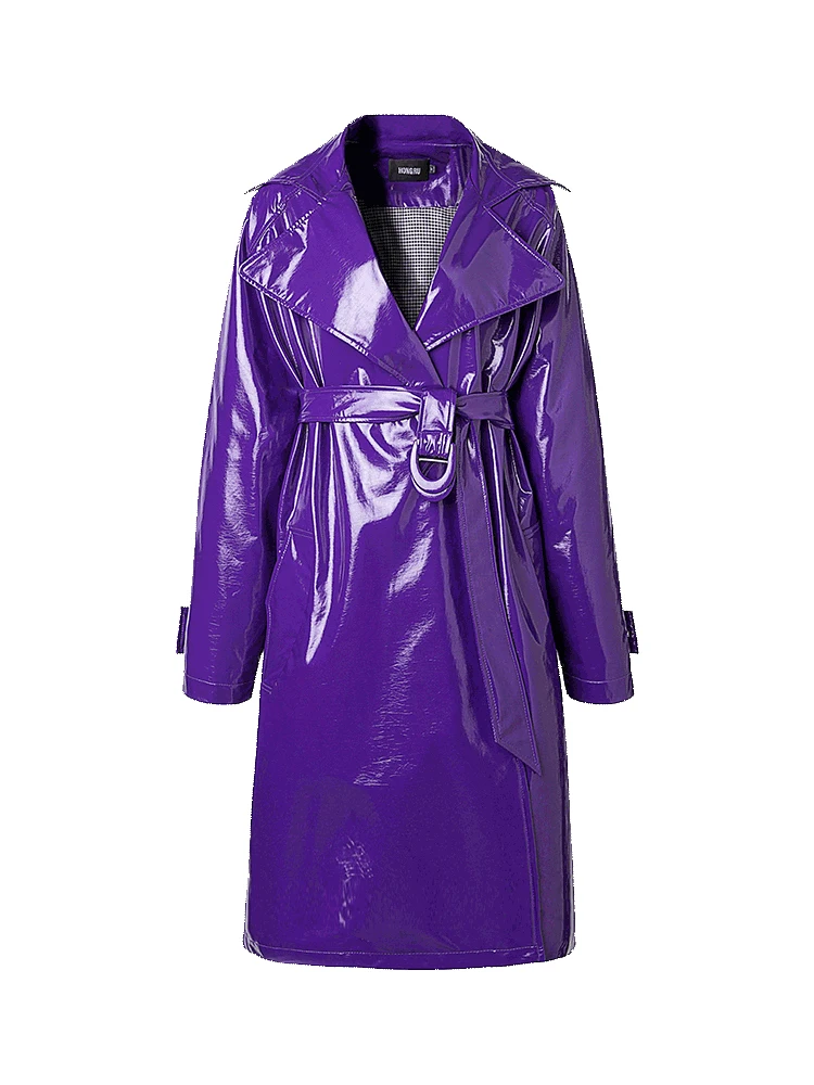 2019 Autumn Retro Harbor Wind Jacket Shiny Soft Patent Leather Long Coat Mid-length Windbreaker Female Purple Leather Jacket
2019 Autumn Retro Harbor Wind Jacket Shiny Soft Patent Leather Long Coat Mid-length Windbreaker Female Purple Leather Jacket