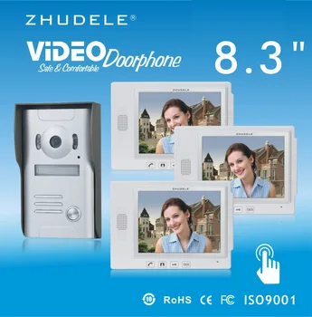 ZHUDELE Home Security Intercom 8.3"Display Wired Video Door Phone Touch Key Doorbell & IR 700TVL HD Home Security CCD Camera 1V3
ZHUDELE Home Security Intercom 8.3"Display Wired Video Door Phone Touch Key Doorbell & IR 700TVL HD Home Security CCD Camera 1V3